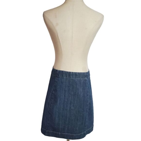 Michael Kors Denim Gold Button Mini Skirt - Picture 5 of 6